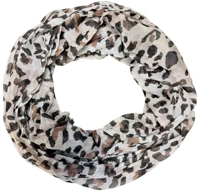 Leopard siden loop gradient vår rund halsduk unisex sommar höst lätt halsduk stola silke lejon djur, 26s – leo liten khaki, 160 x 48 cm
