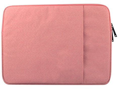 Laptop Sleeve Water-Resistant Soft Lycra Case Cover Bag for Pad Pro/Laptops/Notebook Ultrabook/MacBook Air/MacBook Pro/Pro Retina with Small Pocket for Power Cable 15 Inch Pink