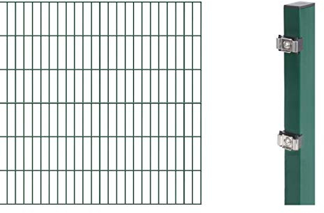Alberts 644130 Erweiterung zum Doppelstabmattenzaun | verschiedene Höhen - wahlweise in verschiedenen Farben | grün | Höhe 120 cm | Länge 2 m