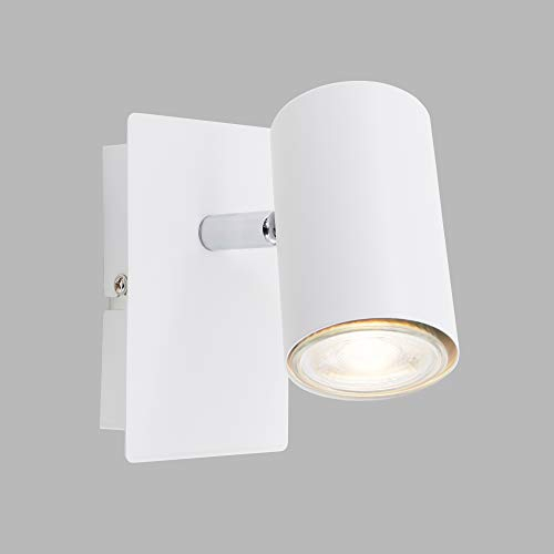 BRILONER - Lampada a parete, faretto orientabile, faretto da muro, GU10, max. 40 watt, applique, lampada da parete, plafoniera, 40W, 120x80x123 mm (LxLxA), metallo, bianco