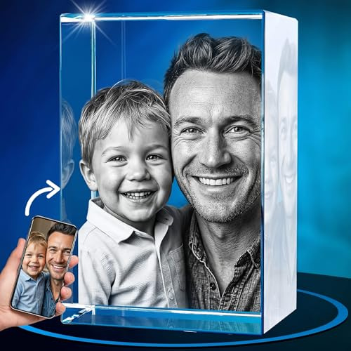ArtPix 3D Crystal Photo, Personalized Mothers Day Gifts for Mom, Women, Wife, Her, Him, Men, Husband, Grandma, Great Customized Gift With Your Own Photo, Custom Glass 3D Laser Etched Picture Frame