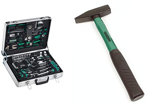 Brüder Mannesmann 124-tlg. Werkzeugsatz im Alukoffer, M29072 & Mannesmann Schlosserhammer 300 g, M76513