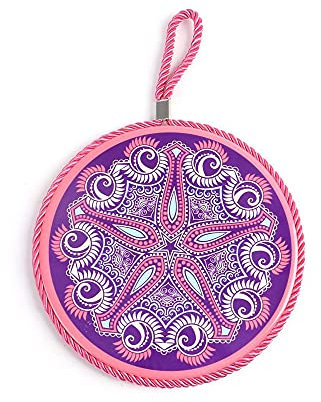 Tovagliette,Portavaso rotondo in ceramica, isolamento termico mandala sottopiatto in legno morbido 4 pezzi-colore 1