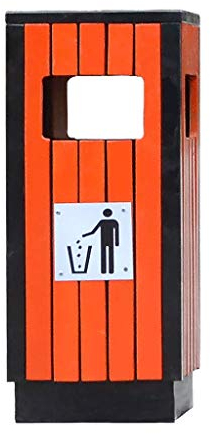 XinYuan Madera al Aire Libre Bote de Basura, la Basura Clasificación de Residuos Papeleras Plaza Peel Cubo de la Basura al Aire Libre Bin Bin Exterior Papelera Papelera de Reciclaje (Color : Orange)