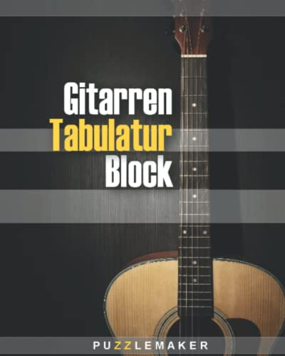 Gitarren Tabulatur Block für Musiker, Gitarristen und Musiklehrer: 7 Tabulator Zeilen und 6 Gitarren Akkorddiagramme pro Seite auf 120 Seiten