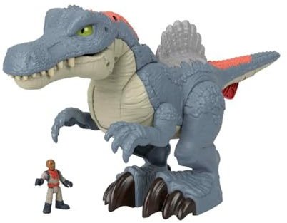 Fisher-Price Imaginext Jurassic World Ultra Snap Spinosaurus Dinosaurio de Juguete Grande con Luces, +3 años (Mattel HML41)