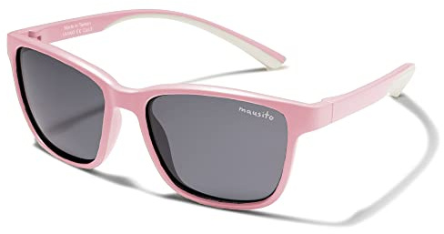 Mausito Solglasögon barn 3–6 år och 6–10 år | jämförbara barnsolglasögon 100 % UV-skydd | Flexibel båge | skadliga ämnen fria barnsolglasögon, ROSA, 3-6 Jahre