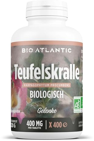 Bio Teufelskralle (Harpagophytum procumbens) Devil's Claw - GELENKE - 1600 mg pro Tag - 400 Tabletten | Premium Naturprodukt & Rein pflanzlich