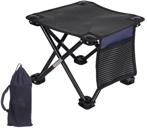 Campinghocker | Hohe große Größe,Halterung aus Kohlenstoffstahl, Tragfähigkeit bis 150 kg, tragbarer Klapphocker für Spaziergänge im Freien, Wandern