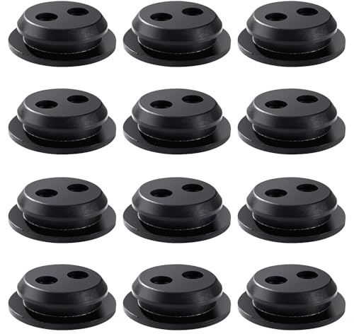 VooGenzek 12 Piezas Agujeros para Depósito de Combustible con Ojales de Goma, Ojales de goma para Tanque de Combustible de 2 Agujeros, para Cortador de Cepillo, Recortadora de Césped, Piezas