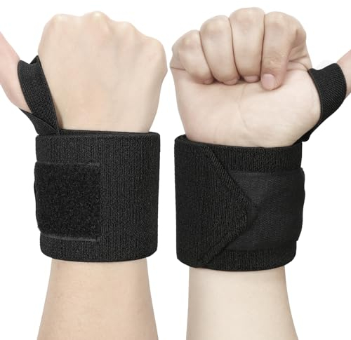 GLEEMEN Bande Poignet, 2 pcs Protege Poignet, Serre Attelle Poignet De Force Musculation Prennent Sangles pour Le Fitness, Bodybuilding, Bande de Support Poignet pour Femmes Hommes