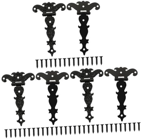OSALADI 6 Stk T-förmige Tür scharnier Torscharniere schwere Ausführung schwarze Schrankscharniere schwerlast scharnier türscharnier Bausatz für Zauntore Shutter-Hardware