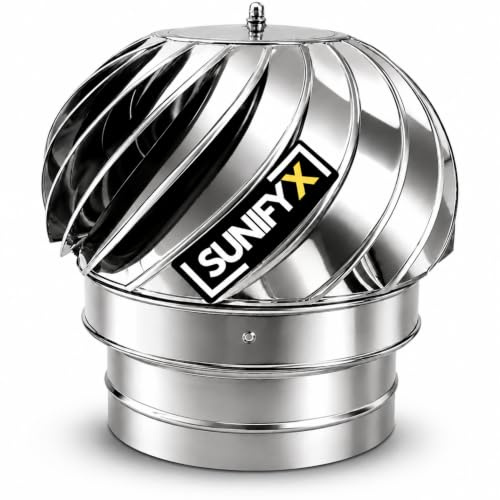 SUNIFY skorstensskydd rostfritt stål, skorstensfäste, kaminhuva 125 mm