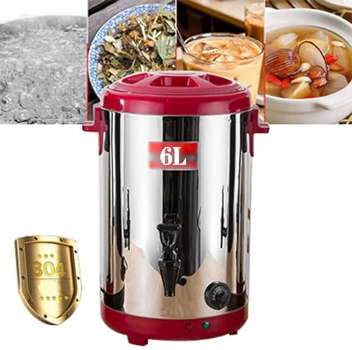 Generic Commercial Coffee Boiler Large Groups - Electric Hot Water Urn 8L, Double Wall Stainless Steel, Insulated Beverage Server/Dispenser In Black