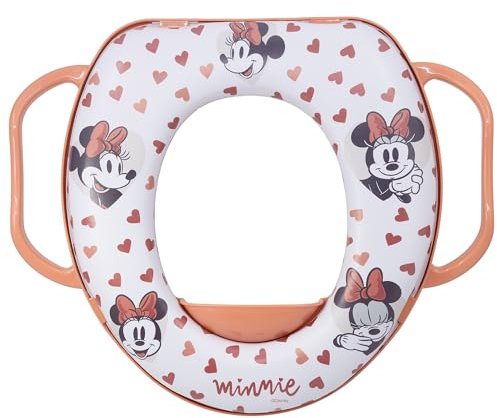 Tataway Disney Minnie Toilettenverkleinerer für Kinder, aus Kunststoff, mit zwei Haltegriffen, gepolstertem und wiederverwendbarem Sitz