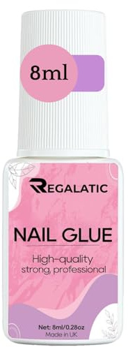 Regalatic Nail Glue Super Strong Brush-On Nail Glue For False Nails Acrylic Tips Stick On Nails 8ml