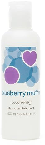 Lovehoney Blaubeermuffin Gleitgel | Wasserbasiertes Gleitmittel mit natürlichem Gefühl | Nicht klebrig nicht färbend | Süßer Geschmack für Männer Frauen und Paare | Sicher mit Toys verwendbar | 100ml