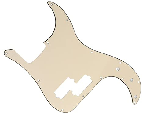 Pb Bass Schlagbrett Kunststoff mit 13 Löchern, 3-lagig, Beige | Ersatzteil für Gitarre und Bass, Dekorative Schutzfolie, Anti Kratz Oberfläche, Standardmaß für Montage