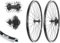 AGGRO-X 26 Zoll Laufradsatz Alu Vorderrad Hinterrad 19-559 schwarz V-Brake TX500 Felgenbremse inkl. 8 Fach Zahnkranz Kassette 24 Gang