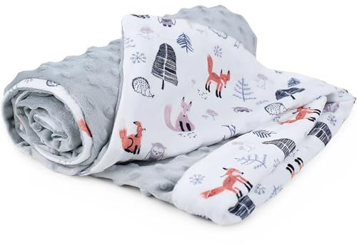 CUEMOON Coperta per Neonato100% Cotone 75x100 cm, Bambini Minky Multifunzionale Bifacciale, Coperte per Culla Super Morbida per Ragazza Ragazzo, Gufi