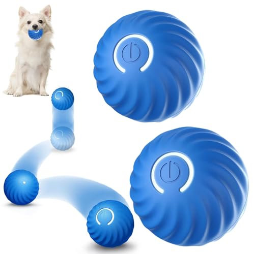 2pcs Interaktives Hunde Spielzeug - Selbstrollender Ball, Automatisch Rollender Langlebiger Hundeball, Strapazierfähiges Interaktives Hundespielzeug