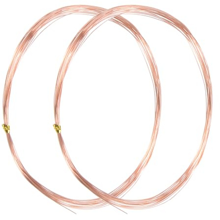 M METERXITY 2-Rollen 99,9% weicher Kupferdraht, 27 Gauge 16FT reiner Kupferdraht für DIY-Basteln/Schmuckherstellung/Gartenpflanzen/Perlen, Basteldraht [0,35 mm, je 5 m]
