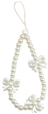 HUAJINGKEJI Bijoux tendance, bracelet de téléphone esthétique, chaîne de téléphone, perles, pendentif de téléphone, nœud papillon, bijoux de téléphone pour femmes et filles