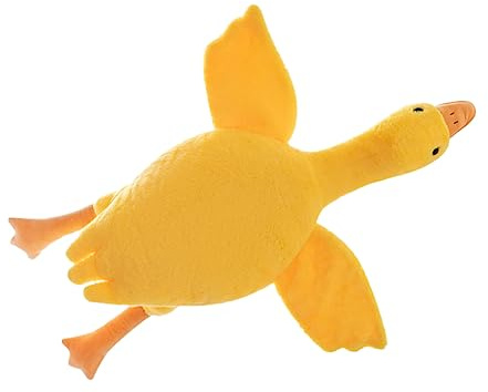 Abaodam Peluche Oie Coussin Câlin Doux Dessin Animé Animal en Peluche Jaune 40 Cm