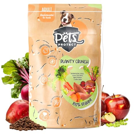 Planty Crunch – 100% Veganes Hundefutter trocken (5000 g) | Hundefutter vegan, Allergikerfreundlich, Getreide- & Sojafrei, mit Carnitin, Vitamin B12 & D3