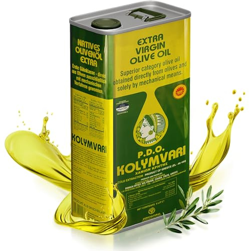 Kolymvari g.U. | Extra Natives Olivenöl | 5 Liter Kanister – Kreta, Griechenland | Premium Olivenöl | 100% Koroneiki Oliven | traditionelle Handernte | Kaltextraktion | niedriger Säuregehalt