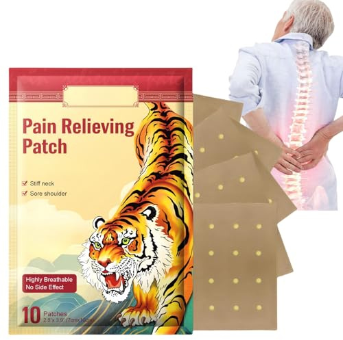 10 Pcs Pain Relief Patches,Tiger Patch,Herbal Arthr/itis Pain Patches,Chinese Pain Relief Plaster Herbal Patches for So/re Shoulder,Jo/int Pain,Arthr/itis,Back,Back and Shoulder Pain Heat Patch