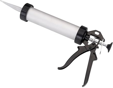 Aplicador de mortero 600cc, ideal para trabajos de construcción y reparación en paredes y superficies.
