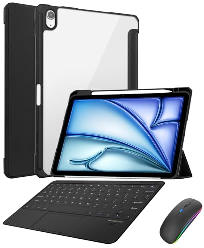 Custodia con tastiera per iPad 9/8/7a generazione 10,2 pollici con mouse, custodia sottile e intelligente con tastiera Bluetooth per iPad Air 3 2019/ Pro 10,5'' 2017