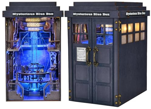 ETKVR DIY Book Nook Kit, BooknookMaison de Poupées Miniatures en Bois | Maisons a Construire avec Meubles et lumière LED, Miniature House Cadeau de Bricolage pour Adultes - Mysterious Blue Box