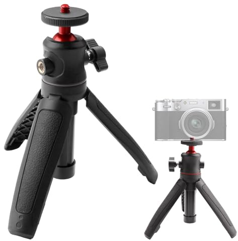 Compact Mini Tripod, Portable Travel Tripod With 1/4 Inch Screw Extendable Tabletop Holder with 360° Adjustable Ball Head for DSLR Cameras Sony RX100 VII Leica Q2 Fujifilm X100V Canon G7X Mark Camera