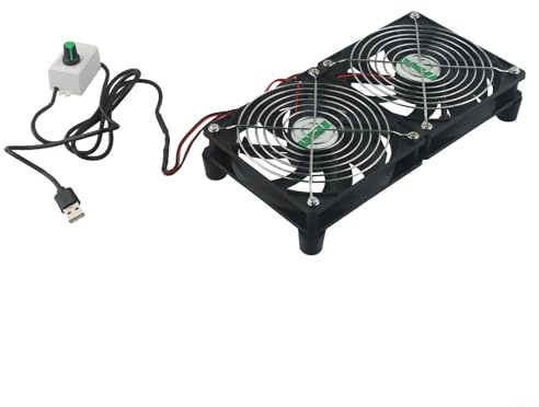 UrbanHui, Contrôle de la vitesse en continu, jusqu'à 3000 tr/min, compatibilité multi-appareils, routeurs et consoles de jeu, fonctionnement USB 5 V sûr (2 ventilateurs de 12 cm)