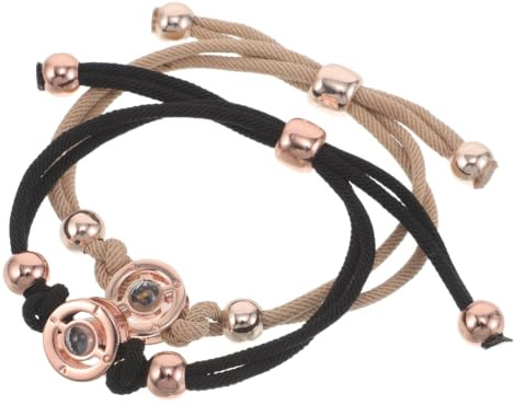 Yardwe 2pcs Long Distance Touch Bracelets- Couple Smart Bracelets - Matching Vibration Wristband - Romantic Connected Jewelry for Couples in Long Distance