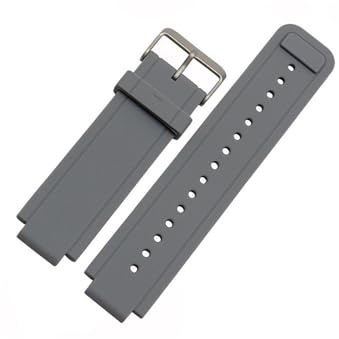 Silikon Armband Passform For Garmin Vivoactive Ersätt Gummi Klockband Port Armband Klocktillbehör Vattentät 24 * 16mm(Gray silver buckle)
