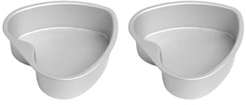 SkyPOOU Confezione da 2 stampi in alluminio a forma di cuore per torte, dimensioni 15,2 cm / 25,4 cm, per cuocere in forno con distribuzione uniforme del calore e facile rilascio stampi in alluminio