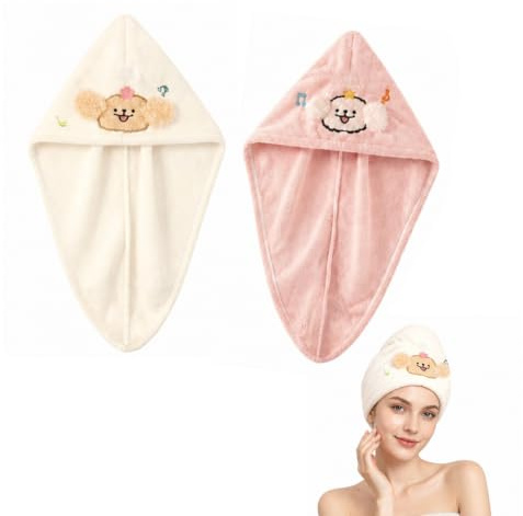 ARYIMYDP Asciugamano Microfibra Capelli 2 Pezzi, 25x65 cm, Assorbimento Immediato, Morbido, Per Donna Bambino Uso Familiare