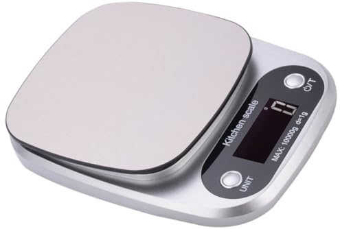 FESTFENDS Bilancia da Cucina Digitale Piattaforma Abs Resistente in Acciaio Inossidabile 10kg/1g e Funzione di Conteggio Accurato per Pesatura Portatile e Uso in Negozio