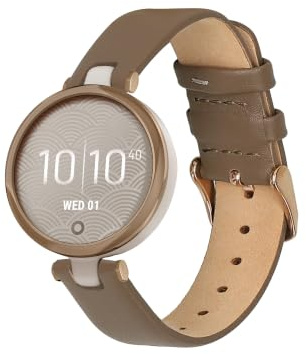 kwmobile Äkta läder klockarmband kompatibel med Garmin Lily Sport Armband – reservarmband för fitnessarmband – utbytbar armband till smartklocka – grå