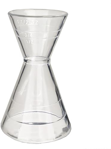Clear Plastic Super Double Jigger Shot Glass Mixed Drink Measurer