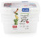 Rotho Lot de 4 bocaux de congélation Domino de 0,5 l avec motif inscriptible sur le couvercle, plastique (PP) sans BPA, blanc, 4 x 0,5 l (15,7 x 11,8 x 5,5 cm)