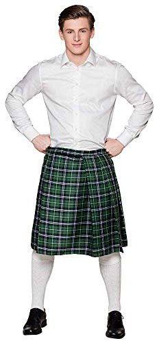 Boland 81228 - Schottenrock Mr Tartan, knielanger Kilt, Einheitsgröße, Wickelrock, Karneval, Verkleidung, Themenparty, Mottoparty