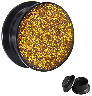 Treuheld Ohr Plug - Glitter - Gold 6 mm