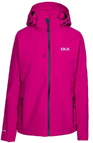 Trespass DLX Martina, Raspberry, XXS, Waterproof Jacket with Removable Hood for Women, XX-Small / 2X-Small / 2XS, Pink