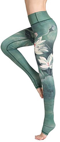 FLYILY Damen High Waist Gym Sport Leggings Tummy Control Erweiterte Version Yoga Hosen Running Workout Stretch Trainingshose Laufhose mit Aufdruck