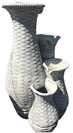 Kaskadenbrunnen Vasenbrunnen Steinbrunnen Springbrunnen Brunnen Zierbrunnen Beckenbrunnen Wasserspiel Gartenbrunnen 45KG