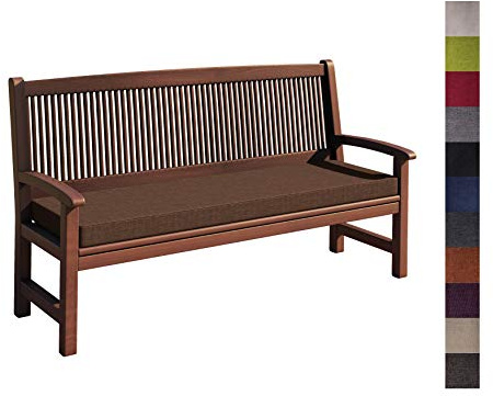 sunnypillow Bankauflage Outdoor - Stuhlkissen mit abnehmbarem Bezug - Sitzkissen für Bank - Bankpolster Polsterauflage Auflage für Gartenbank - 100 x 40 x 5cm - Bankkissen für Gartenmöbel Braun